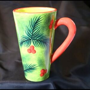 Department 56 Christmas Holiday Latte Mug with Holly & Berry Sprigs